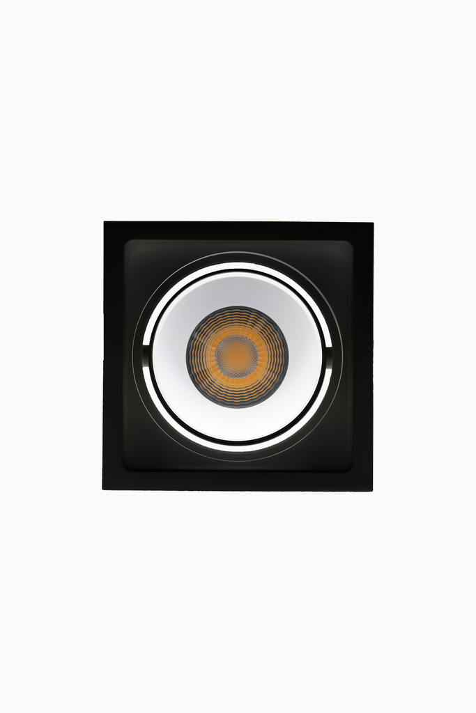 DOWNLIGHT DELIA CUADRADO 7W 3CCT 15º NEGRO/ BLANCO TRIAC